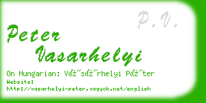 peter vasarhelyi business card